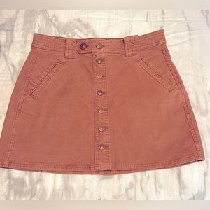 American Eagle AE corduroy button up skirt-burnt orange